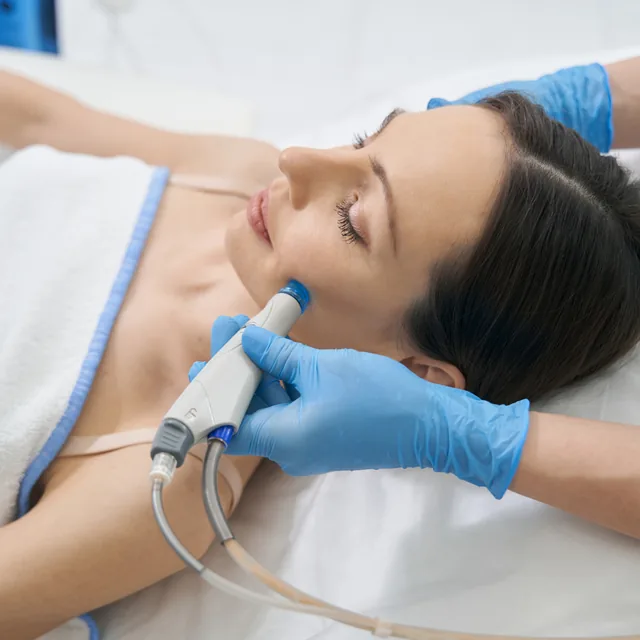 HydraFacial® hydradermabrasion treatment being performed at Forever Facial Aesthetics
