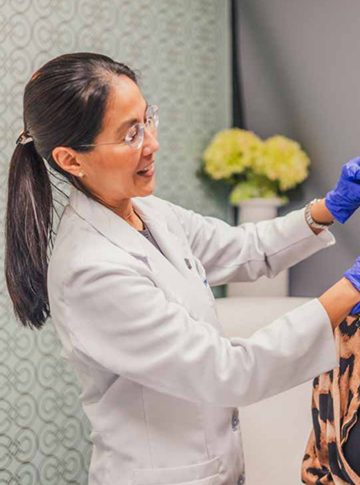 Dr Annette Phillips treating patient